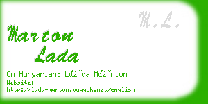 marton lada business card